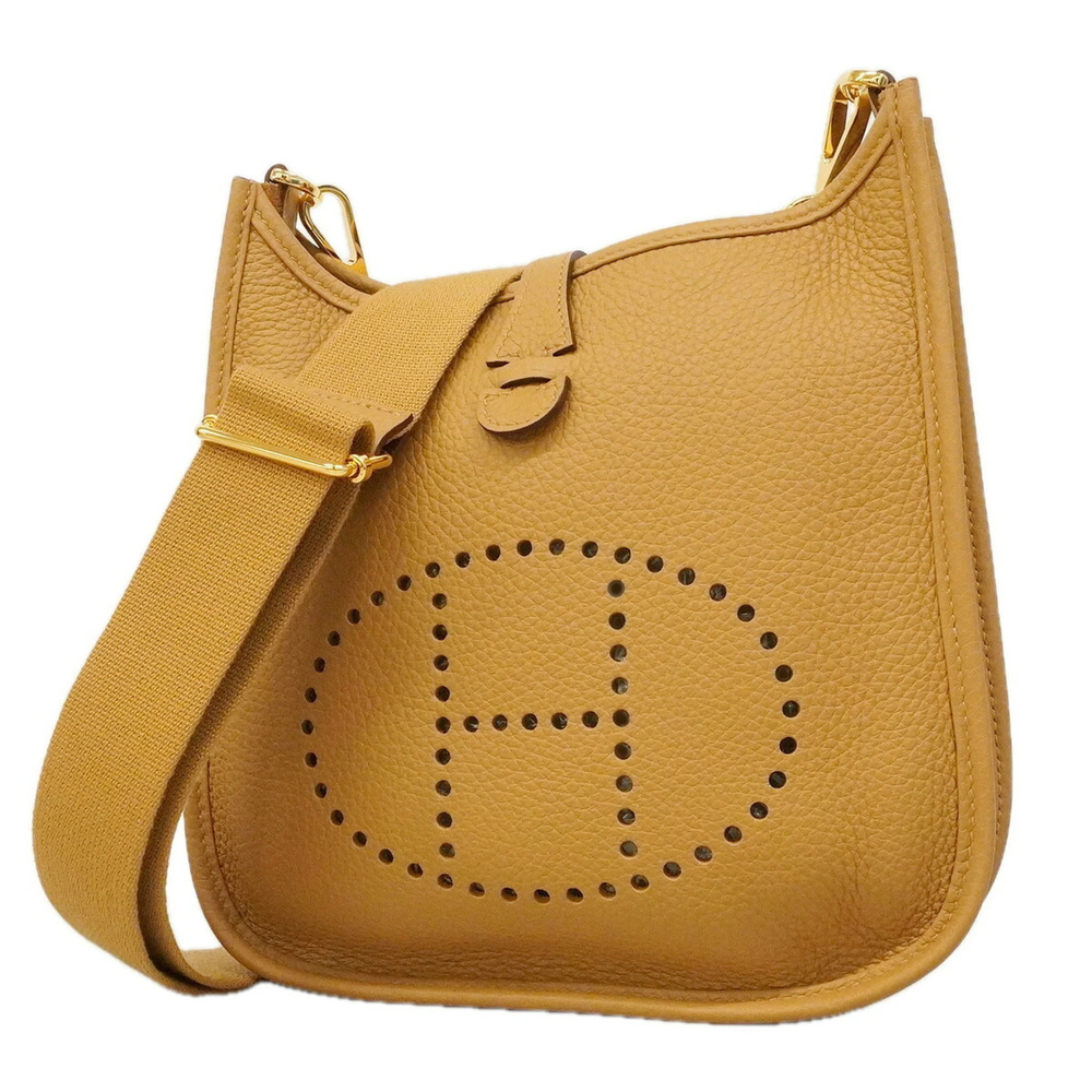Hermes Evelyne 23 Shoulder Bag, Taurillon Clemence Leather, Sesame Pattern, K...